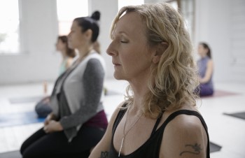 woman participating in BIDMC meditation class