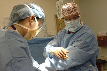 Chief of General Surgery Mark P. Callery, MD performing surgery