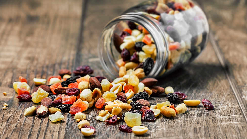 A jar of trail mix