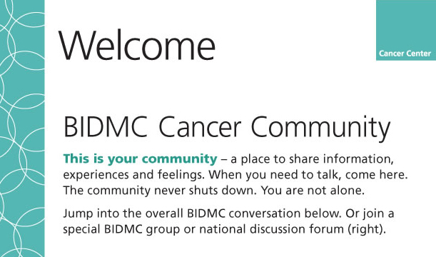 Cancer Center at BIDMC Launches Online Community