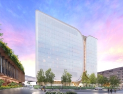 Architectural rendering of the new cancer hospital.