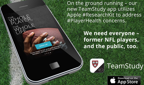harvard launches researchkit app to support football player health