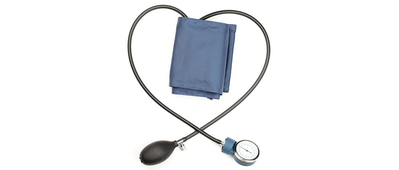 blood pressure cuff in the shape of a heart