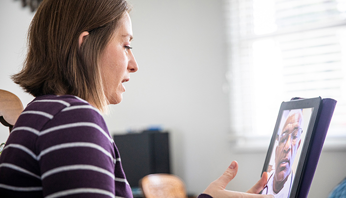 New mom has a telehealth visit