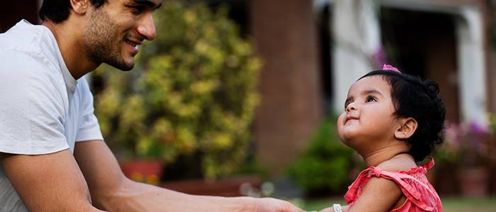 A dad with young daughter