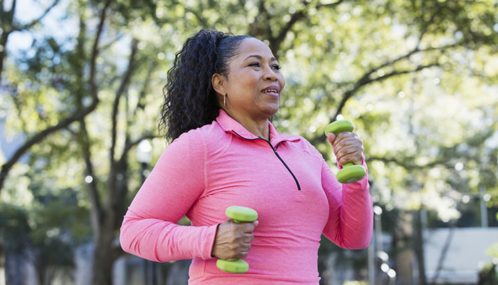 African American Woman Powerwalking