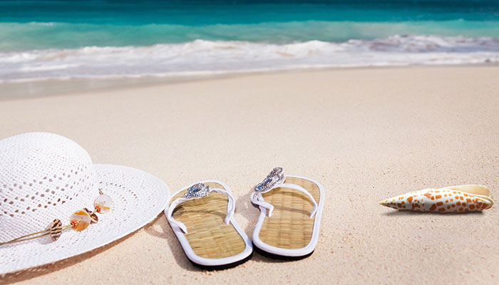 Beach, Hat and Sandals