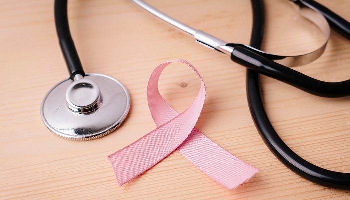 Breast Cancer Ribbon and Stethoscope