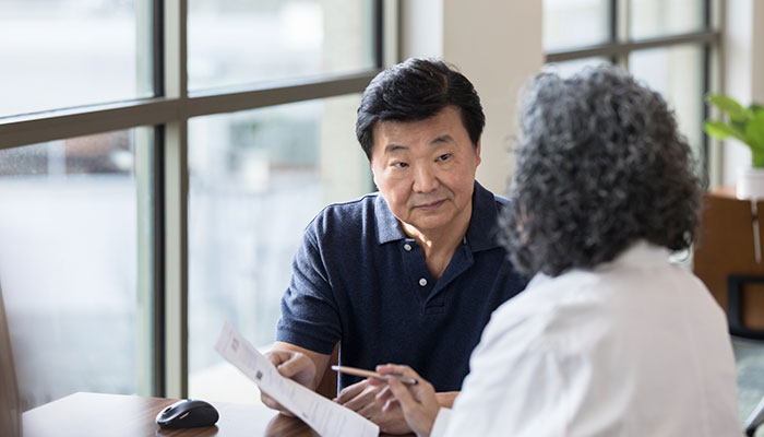 Patient receives cancer screening results