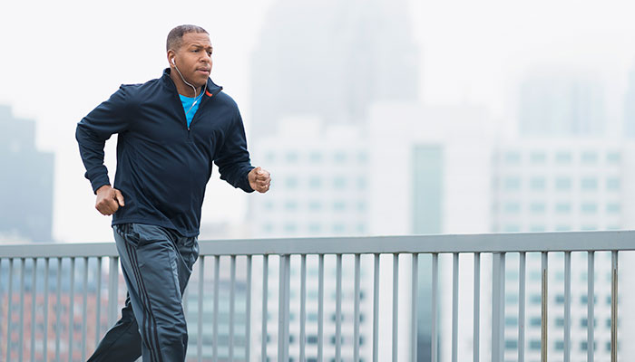 Male Cancer Survivor Jogging