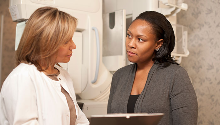 Breast Cancer Patient at 3D Mammography Visit