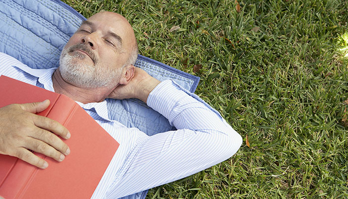 Man Napping with Book