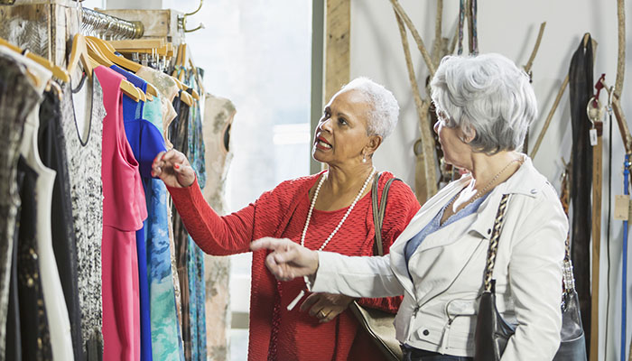 Senior Women Clothes Shopping Post-Mastectomy