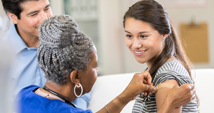 Woman Receives Annual Flu Shot Woman Receives Annual Flu Shot