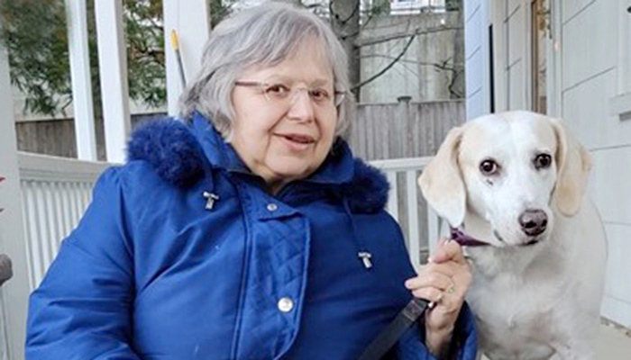 Valerie with her dog