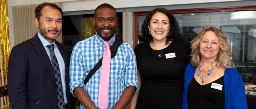 Kyree Miller (second from left) with David Liu, MD, Marwa Sabe, MD, and Cathy Lee, NP