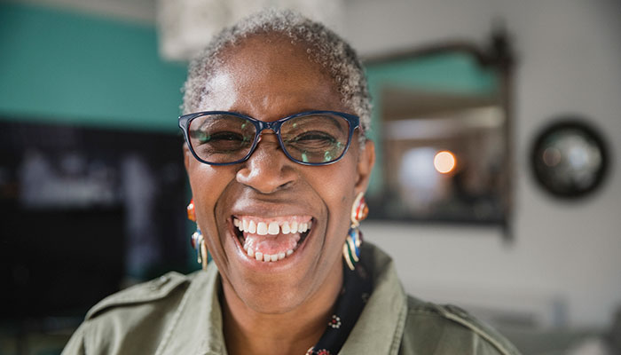 Mature Black Woman Laughing