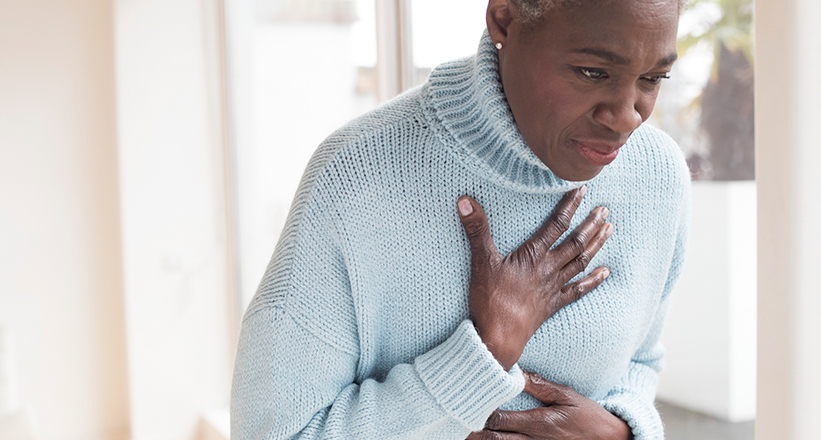 Woman Having a Panic Attack or Heart Attack