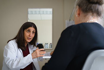 Dr. Tung with a breast cancer patient