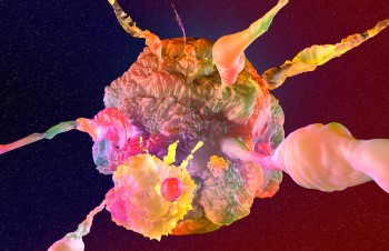 3D rendered Illustration of a mutating and distributing cancer cell