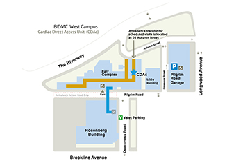 BIDMC Cardiac Direct Access Urgent Cardiac Care Map & Directions