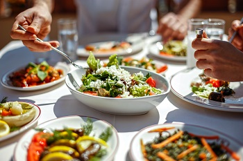 A table full of food dishes