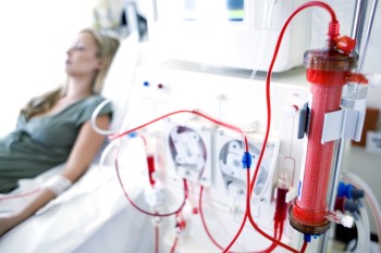 BIDMC patient receiving dialysis