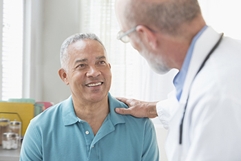 Hispanic patient discussing a transplant