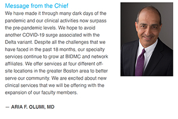 Read BIDMC's Urology Summer 2021 Newsletter BIDMC Urology Newsletter Summer 2021