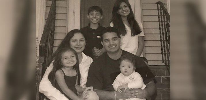 Christian Calvo with his family