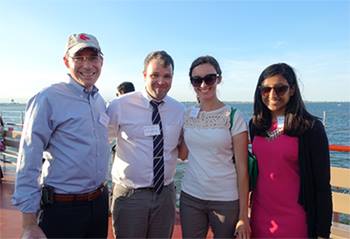 Dr. Chris Smith with BIDMC Residents - Photo taken pre-COVID