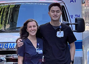 Critical Care Pharmacy Residents Brittany Cunningham, PharmD, and Ray Chang, PharmD