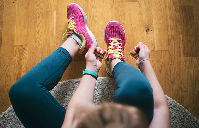 Lacing up shoes