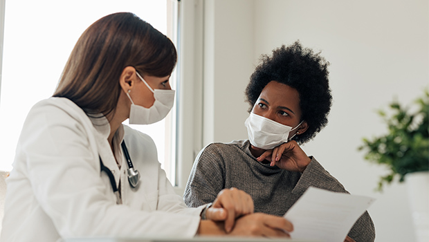 Doctor and patient discuss medical results