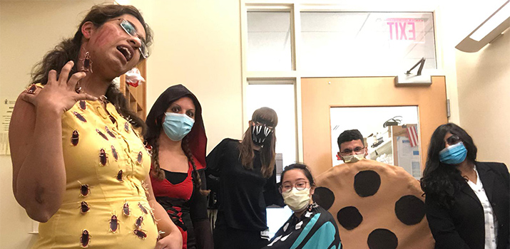 Slack Lab members in costumes for Halloween