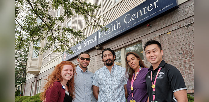 Staff and patients meet at BIDMC Bowdoin Street Health Center